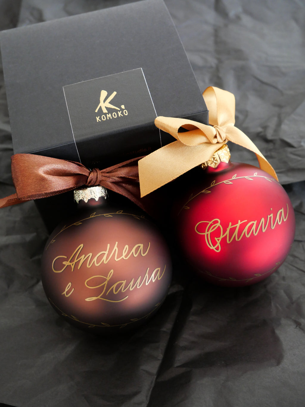 Pallina di Natale personalizzata in vetro con nome scritto a mano