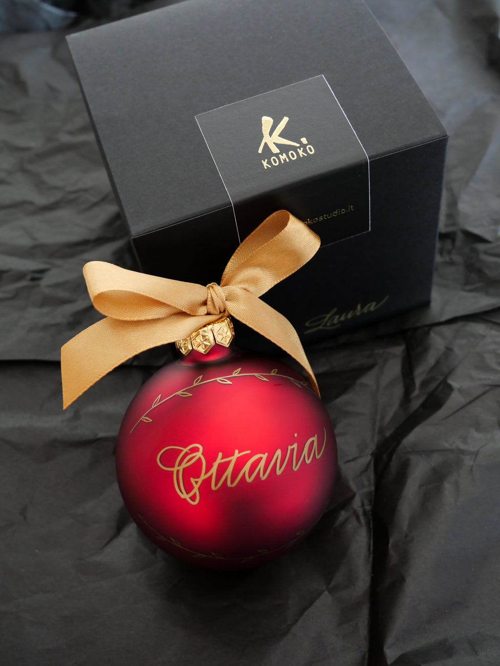 Pallina di Natale personalizzata in vetro con nome scritto a mano