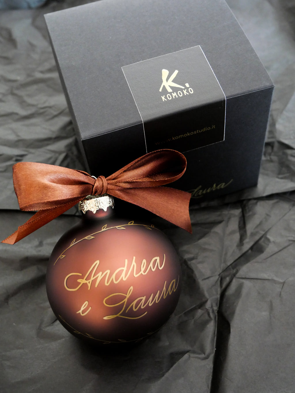 Pallina di Natale personalizzata in vetro con nome scritto a mano