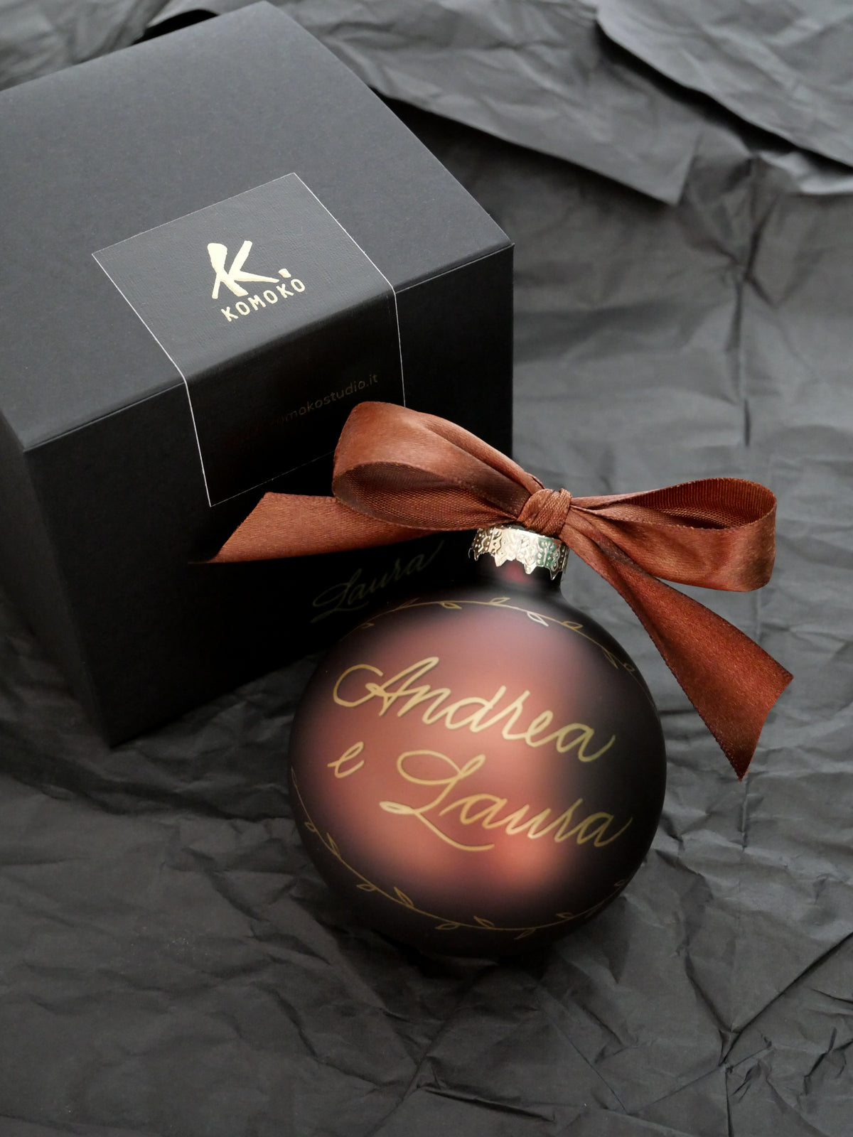 Pallina di Natale personalizzata in vetro con nome scritto a mano