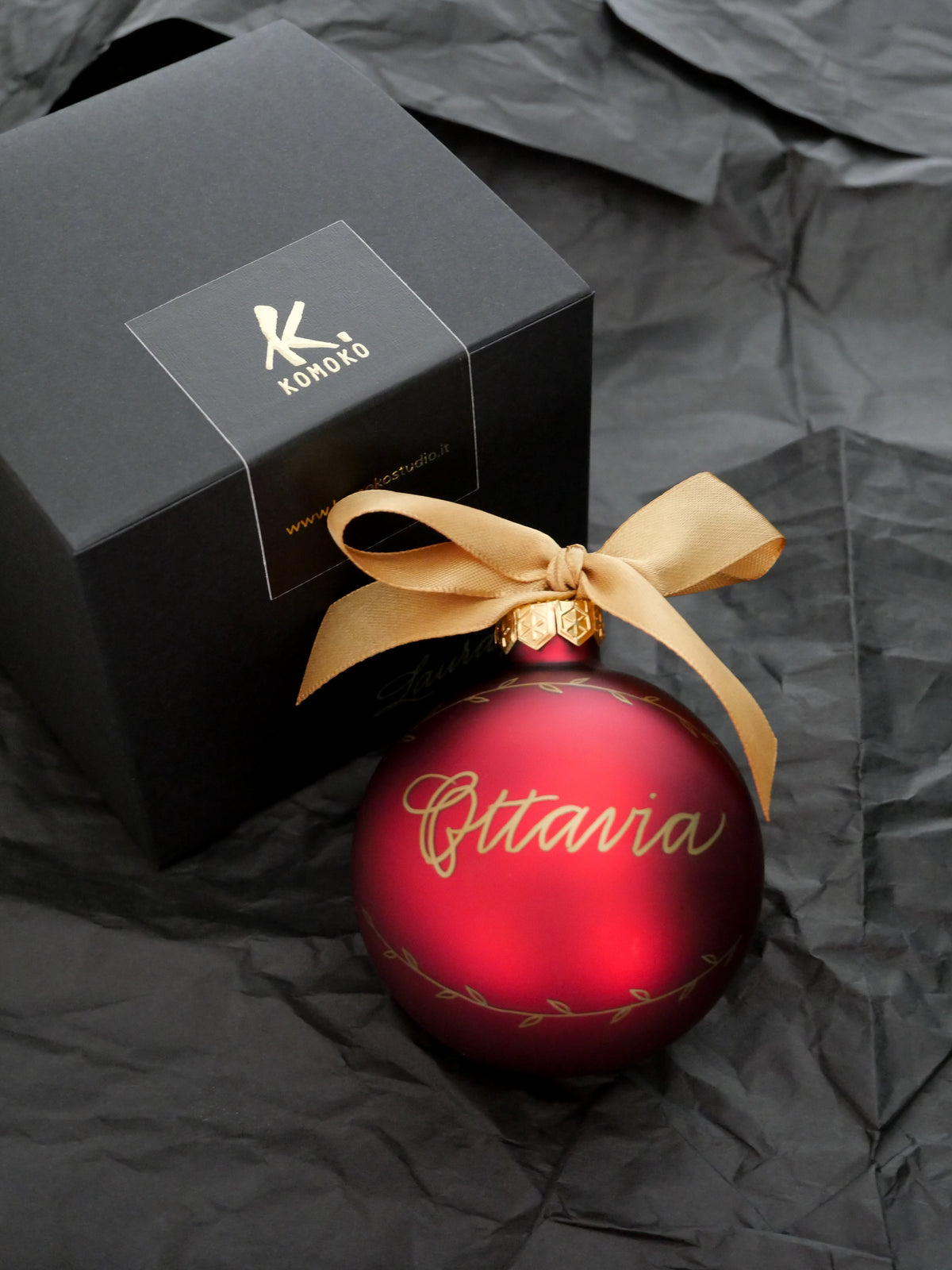 Pallina di Natale personalizzata in vetro con nome scritto a mano